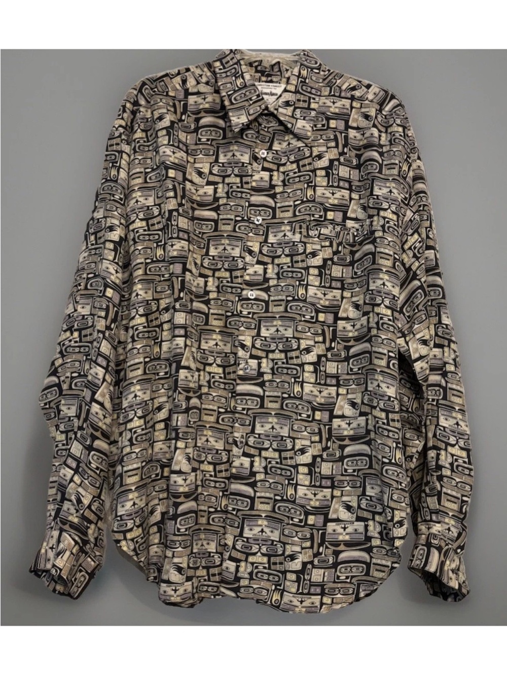 Vintage Christian Knaust -Neiman Marcus Silk Button-Up Shirt  Sz XL